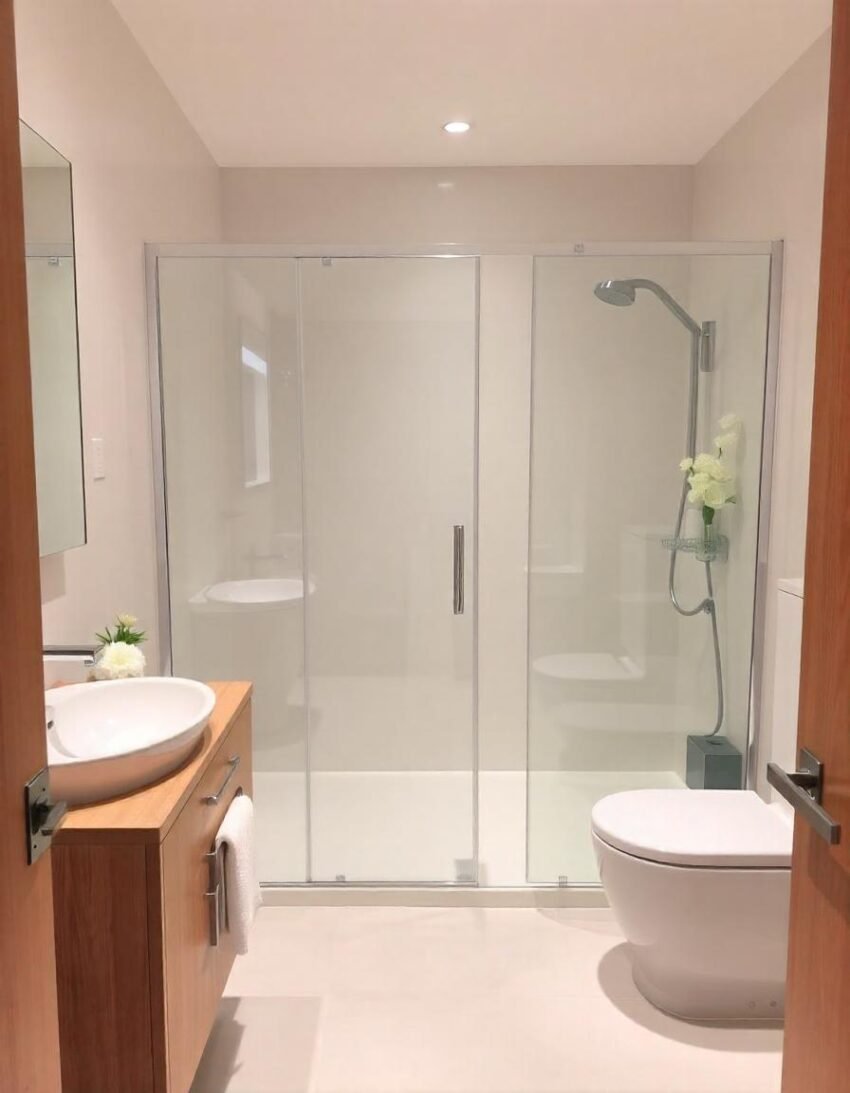 Divibaño, 1 Cristal Corredizo y 2 Fijos