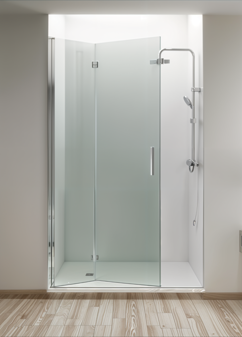 División de Baño con 1 cristal fijo 1 cristal batiente (copia)